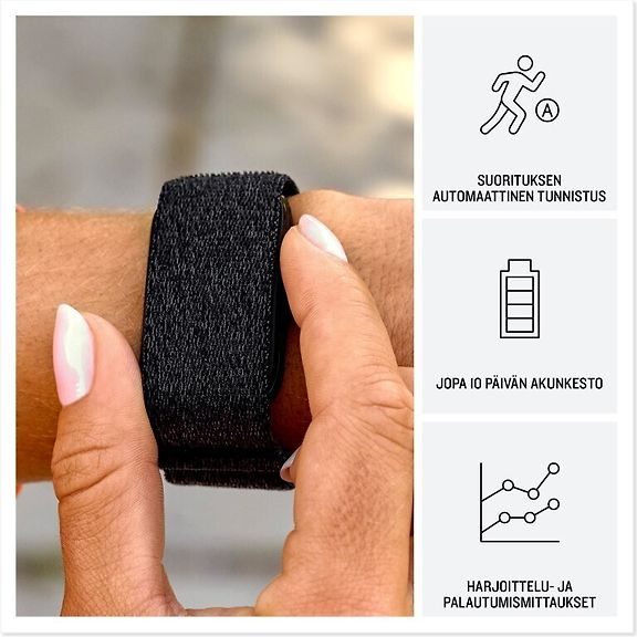 Garmin CIRQA Smart Band aktiivisuusranneke, musta, L/XL – kuva 30