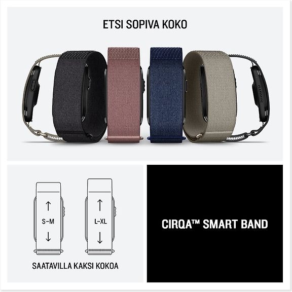 Garmin CIRQA Smart Band aktiivisuusranneke, musta, L/XL – kuva 34