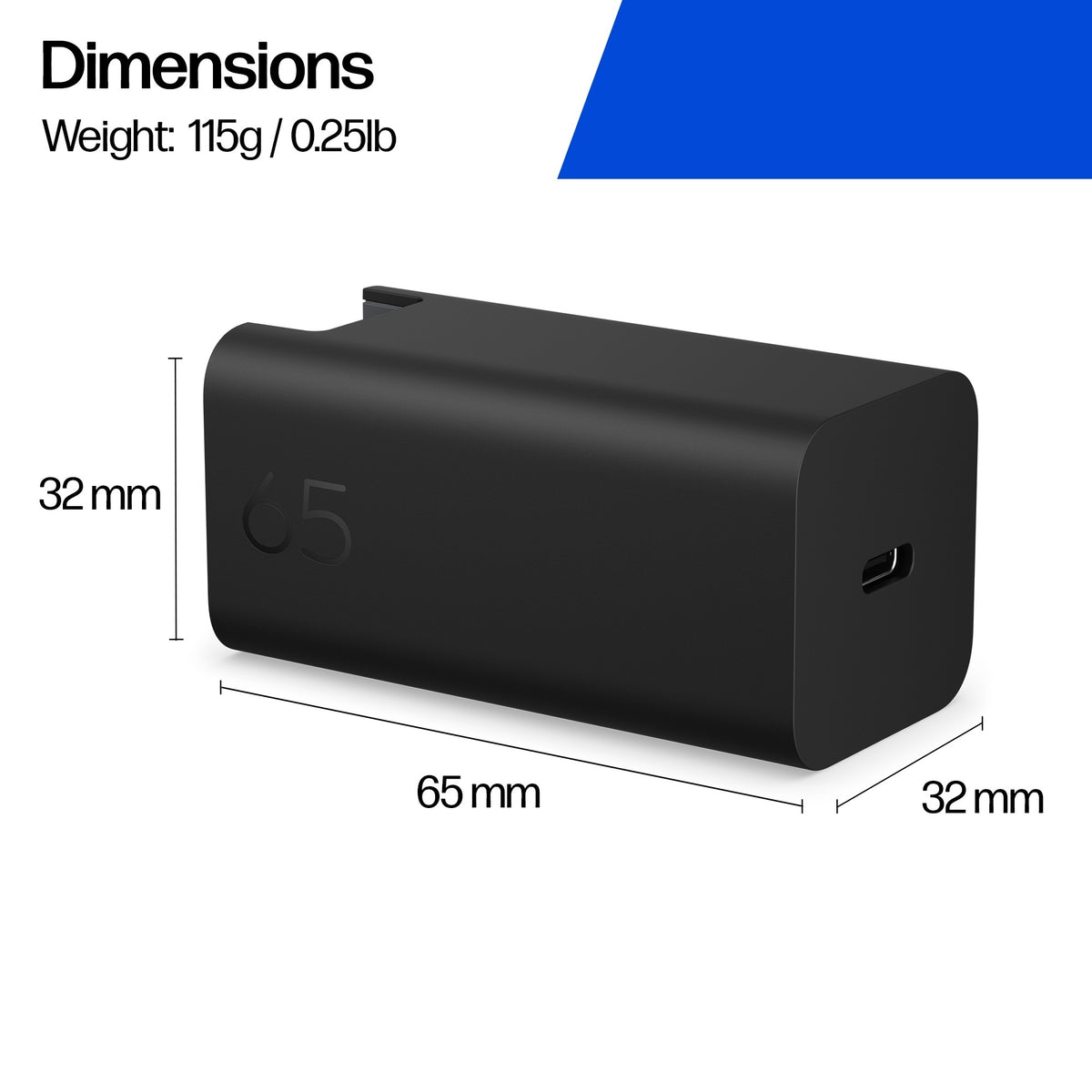 HP 65W GaN Wall Charger seinälaturi