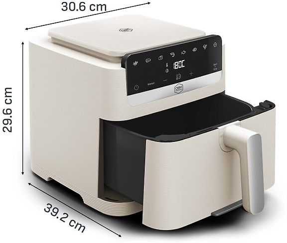 OBH Nordica Easy Fry Mega 7,5 L -airfryer, beige – kuva 6