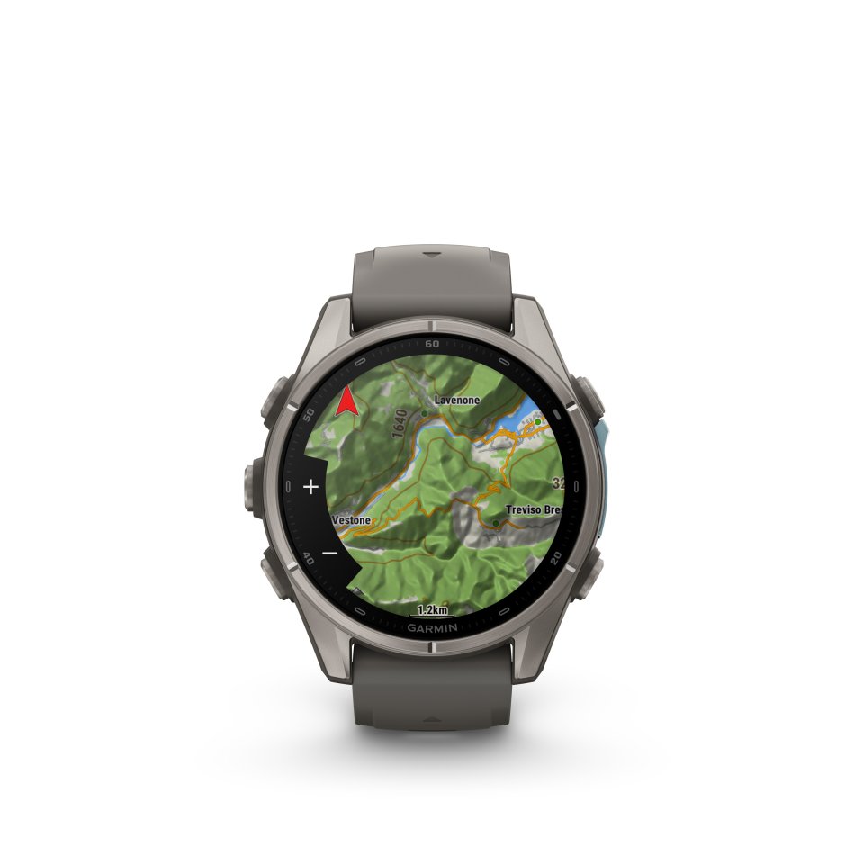Garmin fenix 9 urheilukello, 43 mm, titaani ja Pebble Gray silikoniranneke