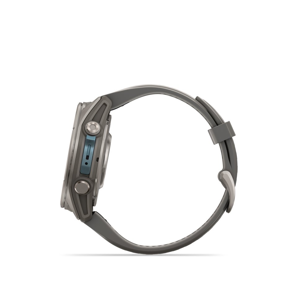 Garmin fenix 9 urheilukello, 43 mm, titaani ja Pebble Gray silikoniranneke