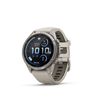 Garmin fenix 9 Pro inReach urheilukello, 43 mm, titaani ja Fog Gray/Dark Sandstone silikoniranneke