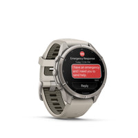 Garmin fenix 9 Pro inReach urheilukello, 43 mm, titaani ja Fog Gray/Dark Sandstone silikoniranneke