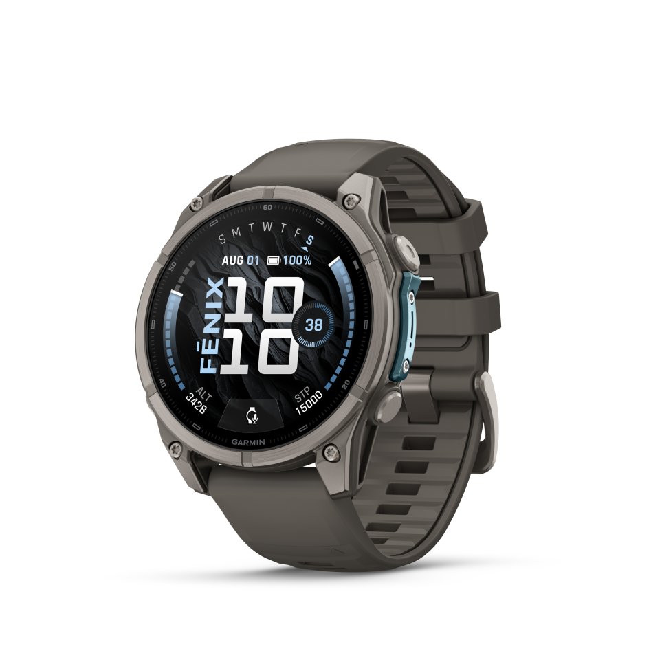 Garmin fenix 9 urheilukello, 47 mm, titaani ja Pebble Gray silikoniranneke