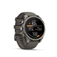 Garmin fenix 9 urheilukello, 47 mm, titaani ja Pebble Gray silikoniranneke