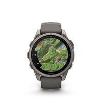 Garmin fenix 9 urheilukello, 47 mm, titaani ja Pebble Gray silikoniranneke