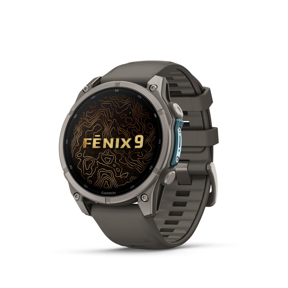 Garmin fenix 9 urheilukello, 47 mm, titaani ja Pebble Gray silikoniranneke