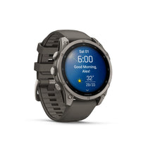 Garmin fenix 9 urheilukello, 47 mm, titaani ja Pebble Gray silikoniranneke