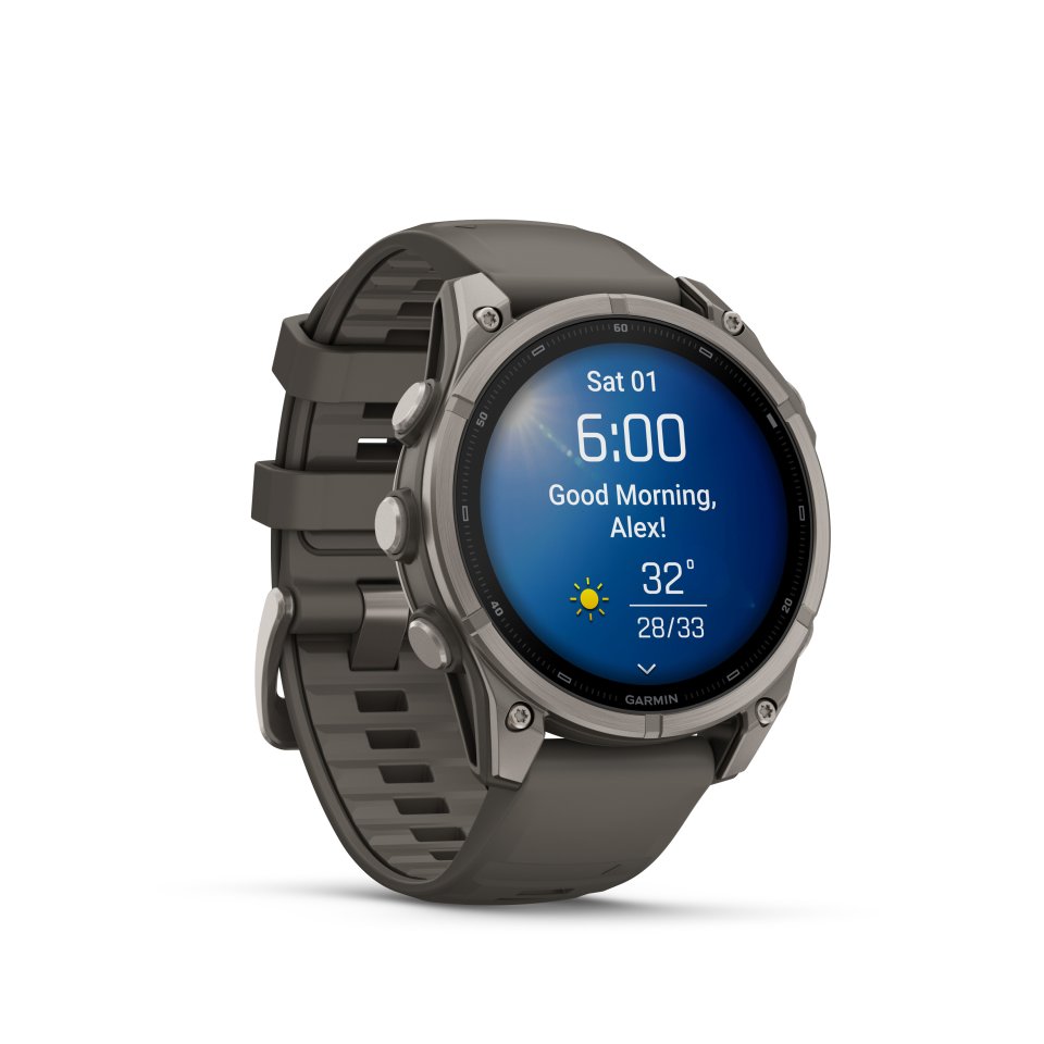 Garmin fenix 9 urheilukello, 47 mm, titaani ja Pebble Gray silikoniranneke