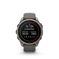 Garmin fenix 9 urheilukello, 47 mm, titaani ja Pebble Gray silikoniranneke