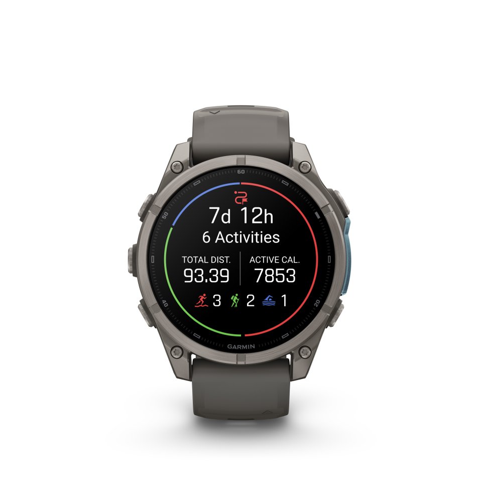 Garmin fenix 9 urheilukello, 47 mm, titaani ja Pebble Gray silikoniranneke