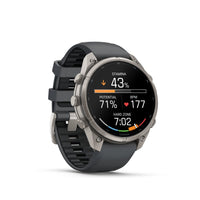 Garmin fenix 9 Pro urheilukello, 47 mm, titaani ja Graphite/Black silikoniranneke