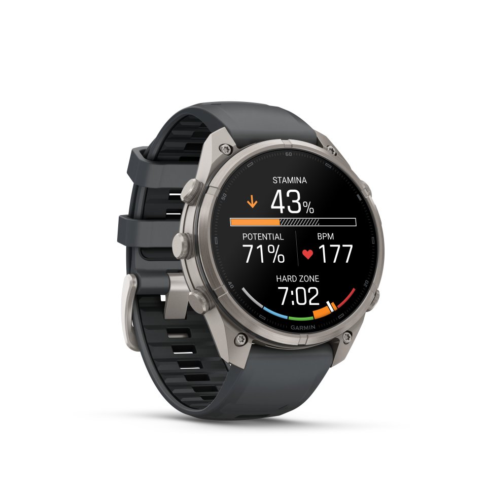 Garmin fenix 9 Pro urheilukello, 47 mm, titaani ja Graphite/Black silikoniranneke