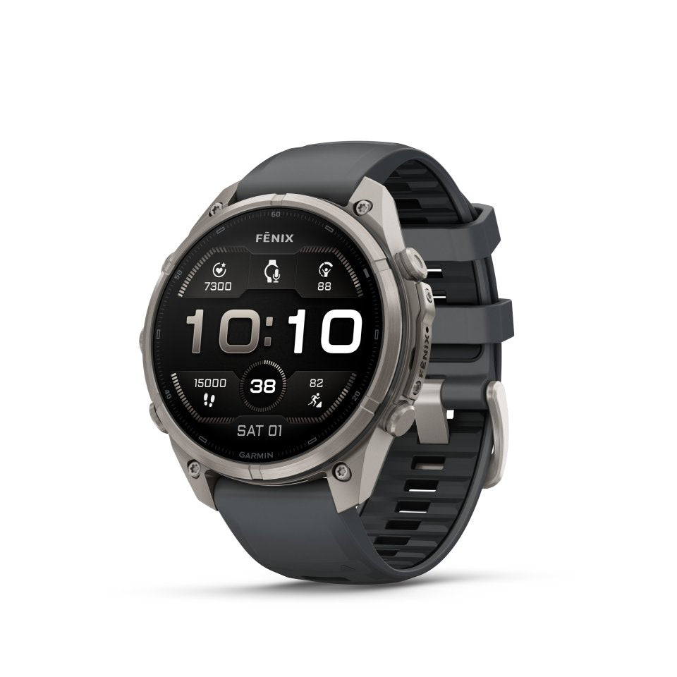 Garmin fenix 9 Pro urheilukello, 47 mm, titaani ja Graphite/Black silikoniranneke