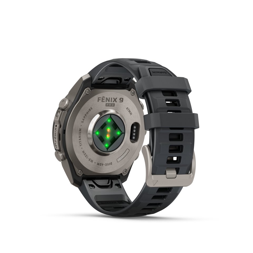 Garmin fenix 9 Pro urheilukello, 47 mm, titaani ja Graphite/Black silikoniranneke