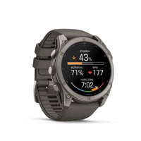 Garmin fenix 9 urheilukello, 51 mm, titaani ja Pebble Gray silikoniranneke