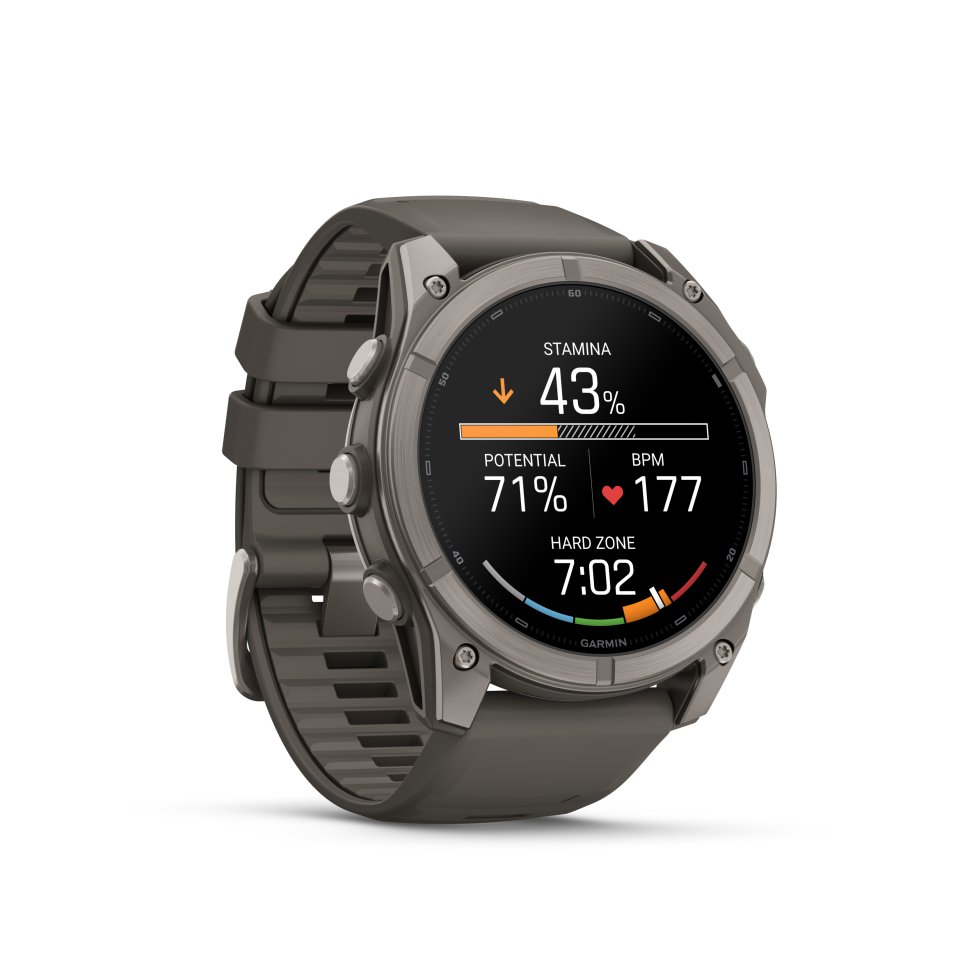 Garmin fenix 9 urheilukello, 51 mm, titaani ja Pebble Gray silikoniranneke
