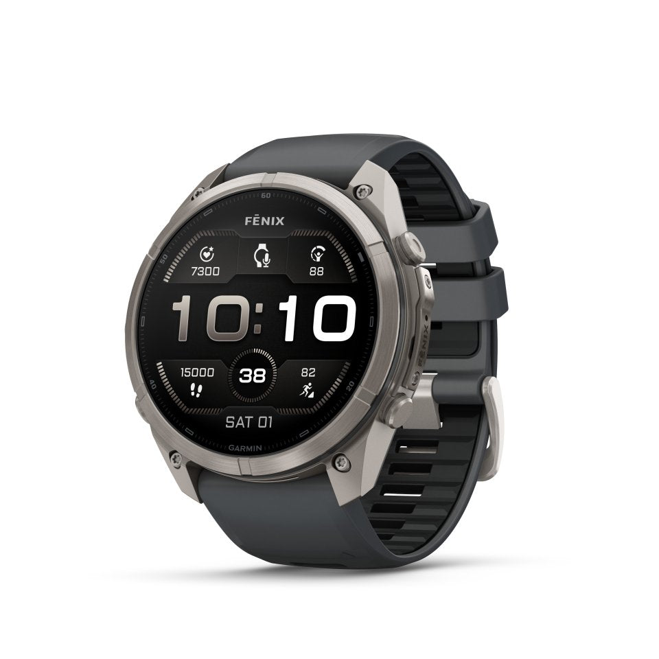 Garmin fenix 9 Pro urheilukello, 51 mm, titaani ja Graphite/Black silikoniranneke