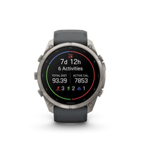 Garmin fenix 9 Pro urheilukello, 51 mm, titaani ja Graphite/Black silikoniranneke