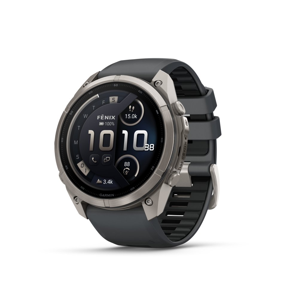 Garmin fenix 9 Pro inReach urheilukello, 51 mm, titaani ja Graphite/Black silikoniranneke