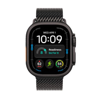 Apple Watch Ultra 4 (GPS + Cellular) 49 mm musta titaanikuori ja musta milanolaisranneke, keskikokoinen
