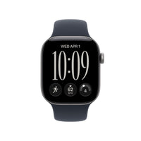 Apple Watch Series 12 (GPS) 42 mm tähtiharmaa alumiinikuori ja musteensininen urheiluranneke, M/L