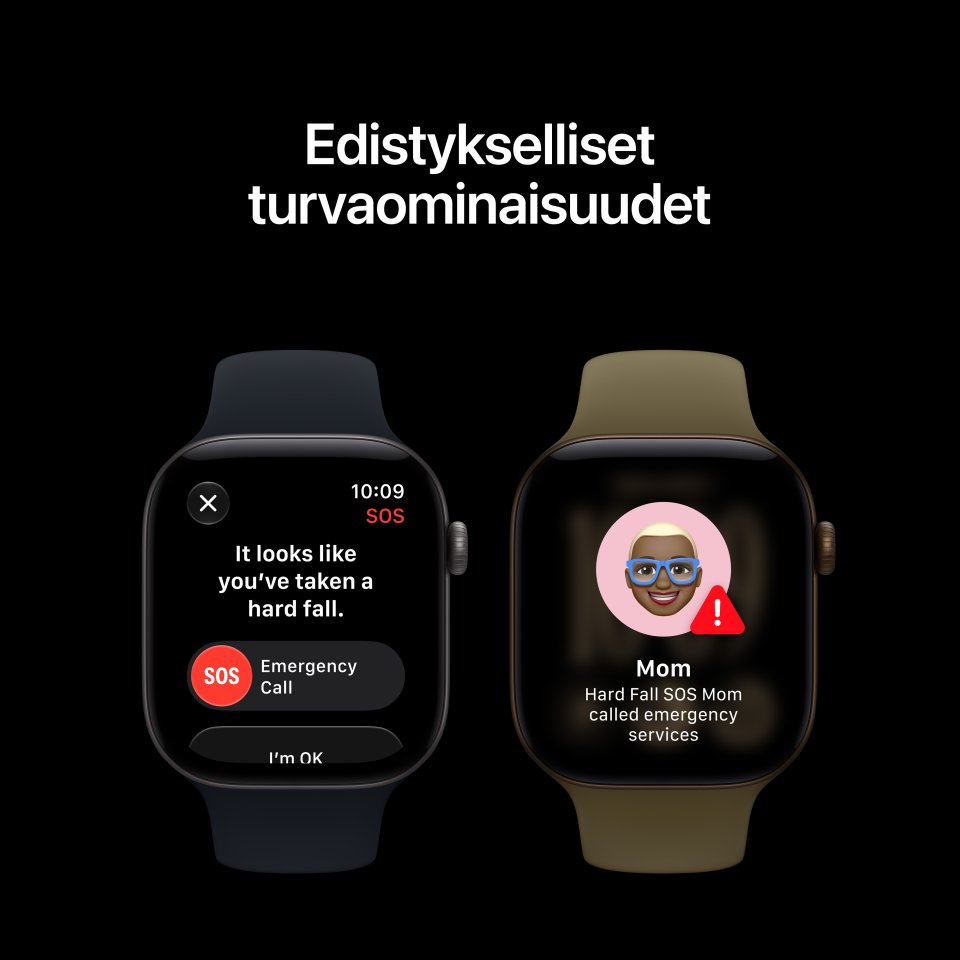 Apple Watch Series 12 (GPS) 42 mm tähtiharmaa alumiinikuori ja musteensininen urheiluranneke, S/M