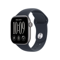 Apple Watch Series 12 (GPS) 42 mm tähtiharmaa alumiinikuori ja musteensininen urheiluranneke, M/L