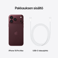 Apple iPhone 18 Pro Max 1 Tt puhelin, viininpunainen