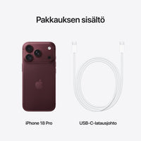 Apple iPhone 18 Pro 256 Gt puhelin, viininpunainen