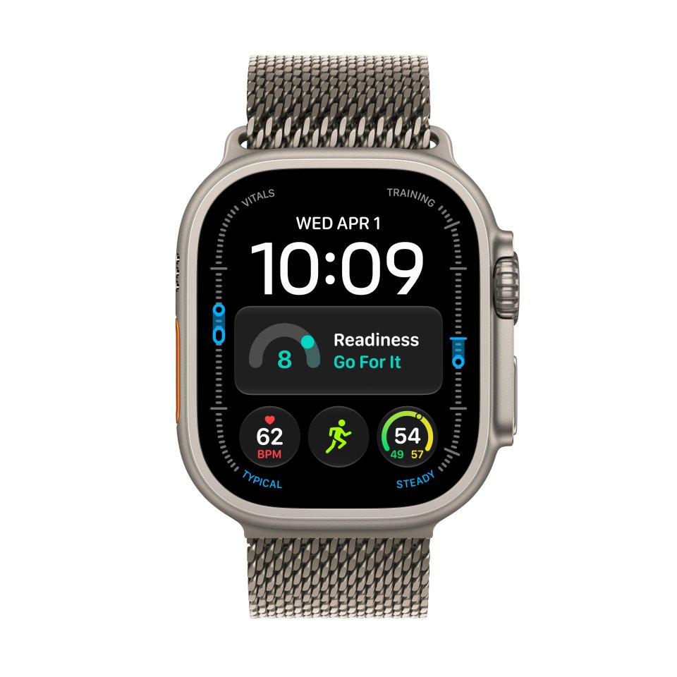 Apple Watch Ultra 4 (GPS + Cellular) 49 mm luonnonvaalea titaanikuori ja luonnonvaalea milanolaisranneke, keskikokoinen