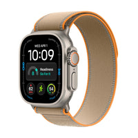 Apple Watch Ultra 4 (GPS + Cellular) 49 mm luonnonvaalea titaanikuori ja hiekka Trail-ranneke, S/M