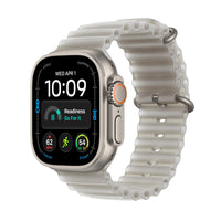 Apple Watch Ultra 4 (GPS + Cellular) 49 mm luonnonvaalea titaanikuori ja kuultoharmaa Ocean-ranneke