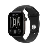Apple Watch Series 12 (GPS) 46 mm musta alumiinikuori ja musta urheiluranneke, S/M