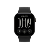 Apple Watch Series 12 (GPS) 42 mm musta alumiinikuori ja musta urheiluranneke, S/M