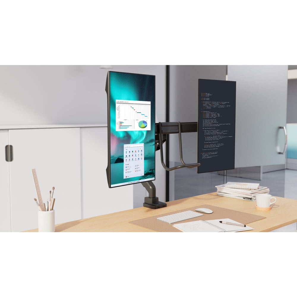 Kensington SmartFit™ monitorivarsi kahdelle näytölle tangolla ja kahvalla – 2