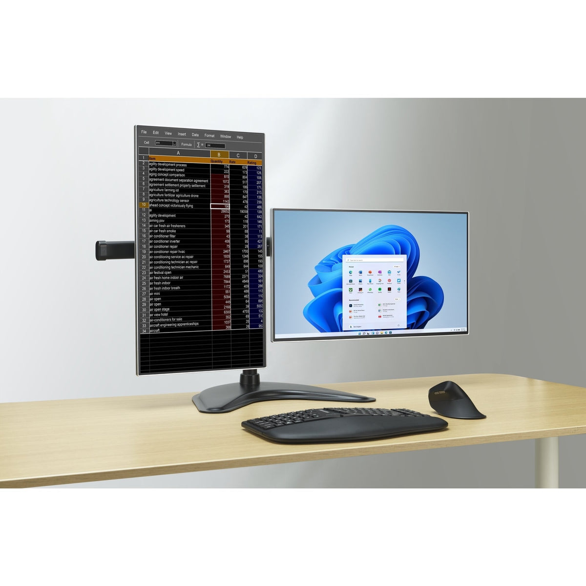 Kensington Freestanding SmartFit™ Ergo monitorivarsi kahdelle näytölle – 7