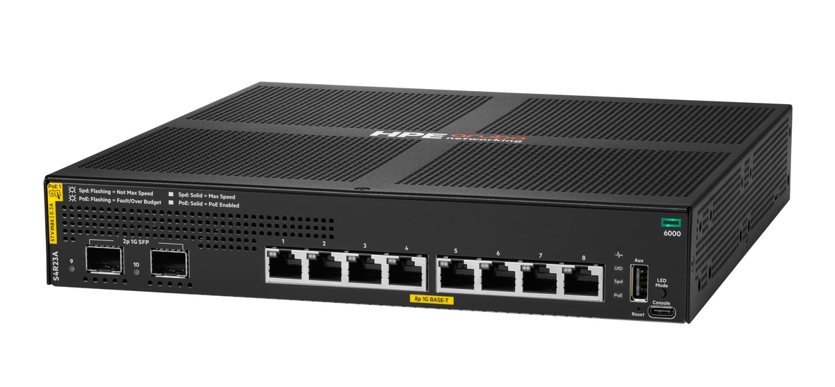 HPE Aruba Networking CX 6000 8p 10M/100M/1G Class4 PoE 2p SFP 1G 67W kytkin – 2