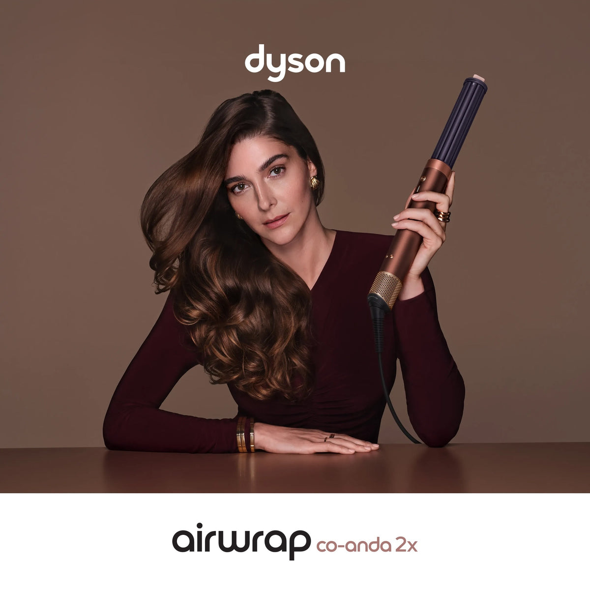 Dyson Airwrap Co-anda 2x Straight+Wavy multi-styler ja hiustenkuivaaja, Plum Copper