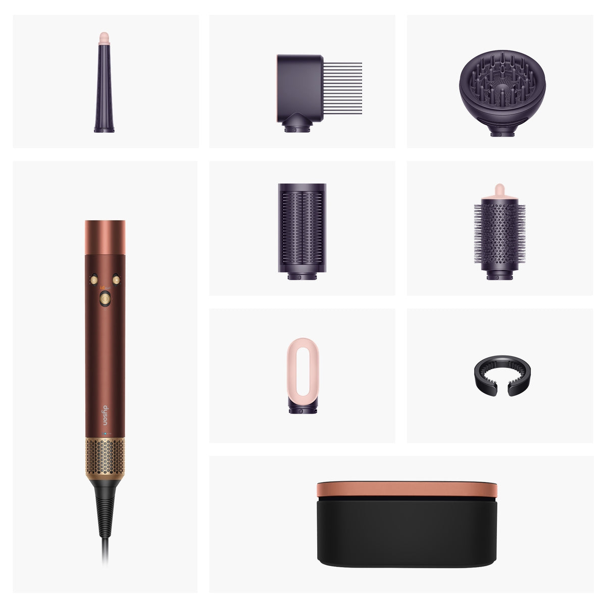Dyson Airwrap I.D. Curly + Coily multi-styler ja hiustenkuivaaja, Plum Copper