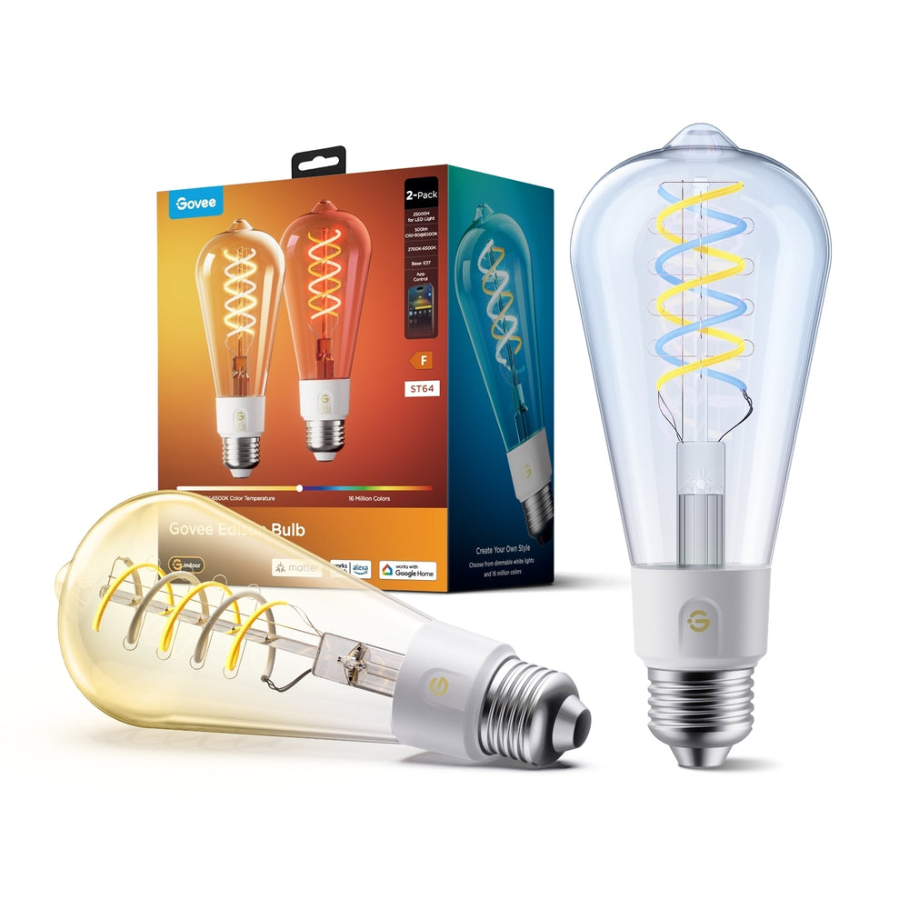 Govee Smart Edison E27 älylamppu, 500 lm, 2 kpl – 1