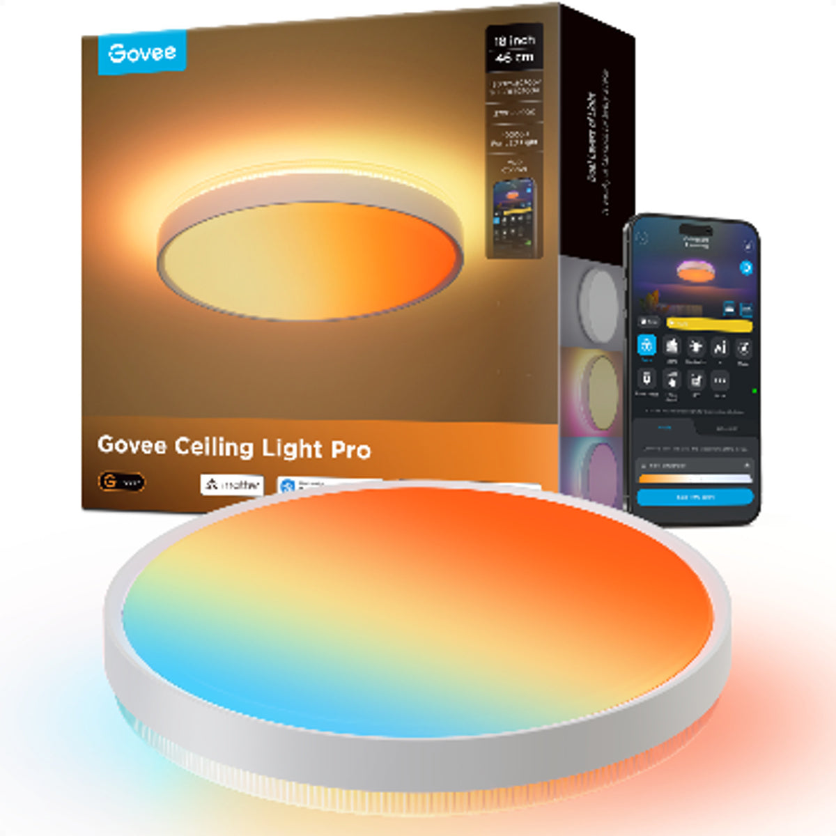 Govee Round Smart Ceiling Light Pro pyöreä kattovalo, 46 cm – 1