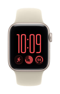 Apple Watch SE 3 (GPS) 40 mm tähtivalkea alumiinikuori ja hiekanvärinen urheiluranneke, S/M