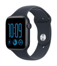 Apple Watch SE 3 (GPS) 44 mm keskiyö alumiinikuori ja musteensininen urheiluranneke, M/L