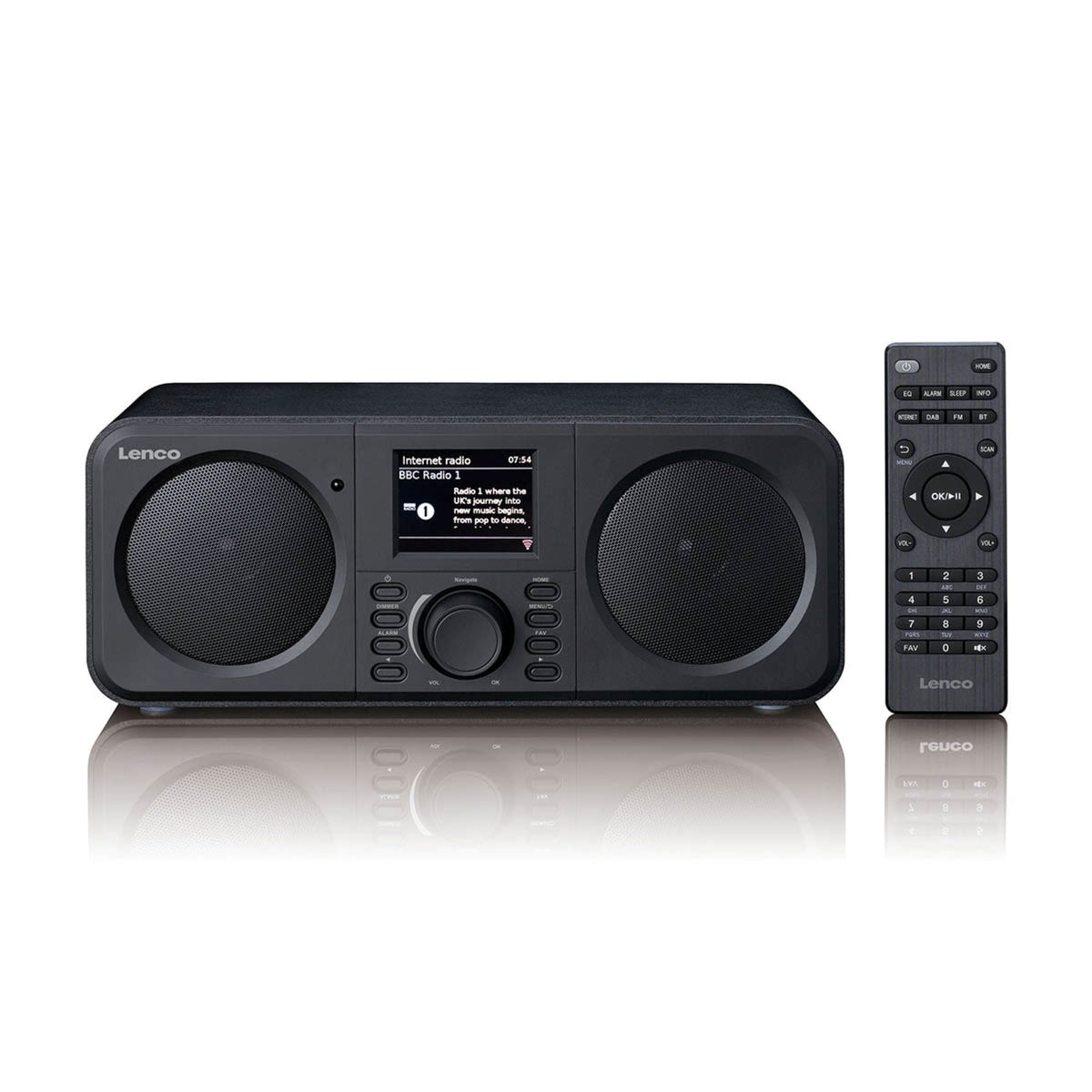 Lenco DIR-142 stereointernetradio DAB+/FM/Bluetooth, musta – 1
