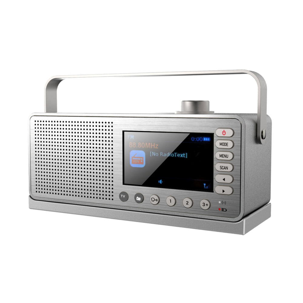 Lenco WTVR-120 DAB+/FM-radio ja TV-kaiutin lataustelakalla, hopea – 1