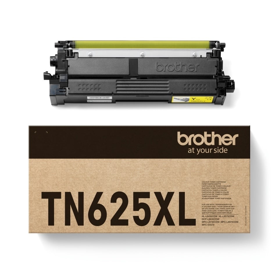 Brother TN-625XLY laservärikasetti, keltainen – 1