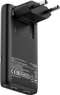 Verbatim Fold'n'Go 65W GaN taitettava laturi, musta – 1