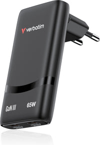Verbatim Fold'n'Go 65W GaN taitettava laturi, musta – 4